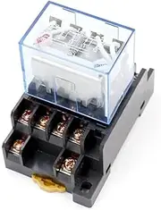 HAODEE LY4NJ dc12V 24V AC 110V 220V 14PIN 10A Silver Contact Power Relay Coil 4PDT with Socket Base