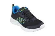 Kids Skechers Dynamatic Black/ Blue/ Lime Athletic Lace Up Shoes