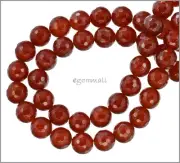 15.75" Red Carnelian Faceted Round Beads 10mm #54032