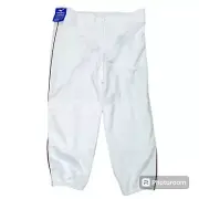 Mizuno Adult Women's Belted Piped Softball Pant Elastic Bottom White Size XL NEW