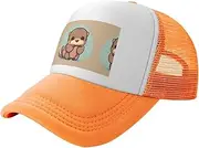 [MDATT] Cute Otter Mesh Baseball Cap Adjustable Twill Bulk with Ponytail Hole Washed Dad Hat for Men Women