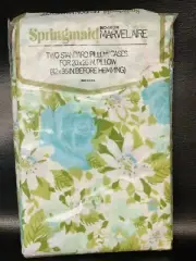 NOS Vintage Pillowcase 2 Standard Size Retro Springmaid Marvelaire Pillowcases