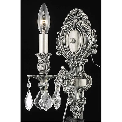 Elegant Lighting 9601W5PW/RC Monarch Wall Sconce Pewter