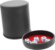 ORFOFE Noise-reducing Dice Cup Set Silent Dice Shaker with Base for Quiet Gaming Party Props Ktv Pu Leather Dice Cup