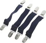 ARTSEWPLY Trouser Clips Cords Suspenders Boot Straps for Women Elastic Mattress Fasteners Waterproof Shoe Covers Windproof Boot Clips Zip Ties Heavy Duty Pant Cable Black Elastic Band