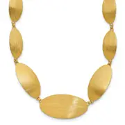Ss/Gold Plated Sterling Silver Gold-Plated Brushed W/ 2In Ext. Necklace