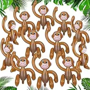6 Pieces Inflatable Monkeys 27 Inch Monkey Safari Party Supplies Inflatable Safari Animals Monkey Themed Birthday Party Decorations for Safari, Jungle Themed Birthdays, Blow up Party Favors Supplies