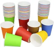 Multicolor Disposable Color Paper Tea/Coffee Cups, Pack of 50 -Pieces - 200 ml