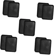 WOFASHPURET 5sets Plastic Shoe Tray for Entryway Square Boot Mat Indoor Decorative Wet Boot Mat Tray Black Sturdy and Easy to Clean 2pcs*5