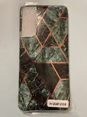 Samsung Galaxy S21 Geometric Marbled Holder Phone Case Cover Flexible Soft A12