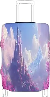 [Joisal] Blue Umbrella Autumn Yellow Luggage Covers Tsa Approved Fit 18-32 Inch Luggage, Castle Clouds Pink, M 22-24 in