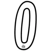 Mongoose plate number #0 decal - Black Outline - Old school bmx