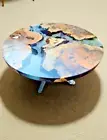 Clear Epoxy Resin Coffee Round Table Top, Epoxy Wooden Center Table Top, Decor