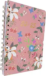 minkissy Notebook Lined Setting Budget To Do List Agenda Five Planner Notepad Calendar Month Yearly Day Supplies Goal Project Study Planning Week Office Digital Pink Paper