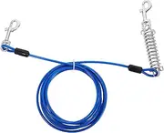 Abaodam Dog Runner Cable with Swivel Hook and Shock Absorbing Spring Heavy Duty Bungee Leash for Small to Medium Pets Durable Outdoor Dog with Ergonomic Handle and Quick Connection