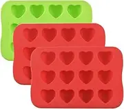 YIFARUBE 3 Packs 12 Cavities Heart Shaped Silicone Mold, Mini Muffin Pan for Chocolate Cake Jelly Pudding Handmade Soap Mould Candy Making
