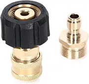 2PCS high Pressure Washer Adapter Set (M22-14mm Inner Diameter to 1/4 Female Head+M22-14mm Inner Diameter to 1/4 Male Head) for Connecting Universal Guns, Hoses, and Pumps,5000PSI