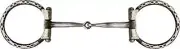 Showman Brown Steel Snaffle Style Bit w/ Barbwire Silver Trim