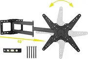 WHYFONE Long Reach TV Wall Bracket with 1219mm Articulating Arms, 90 Degree Rotation Swivels Tilts Extends Full Motion TV Wall Mount Bracket Fits 26-60 Inch TVs & Monitors, Load 50kg, VESA 400x400mm