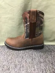 New Kids Smoky Mountain Boots 2463Y “Buffalo” Brown & Camo Western Boot size 4
