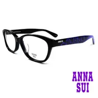 在飛比找momo購物網優惠-【ANNA SUI 安娜蘇】浪漫薔薇花紋造型眼鏡-黑+藍(A