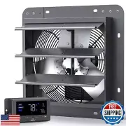 iLiving 12" Wall Mounted Shutter Exhaust Fan, Automatic Shutter, Temperature