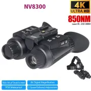 NV8300 8X Zoom IR Night Vision Binoculars 3D 4K Head Mounted Goggles Hunting