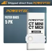 POWERTEC 5PK Festool CT MINI, MIDI, CT15 Vacuum Bags Dust Collection 75085