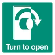 Sign Turn To Open Right SAV Personal Protection & Site Safety Signs - 22037C