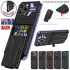 Shockproof Case Card Slots Cover Stand For iPhone 16 15 14 13 12 Pro Max XR AU