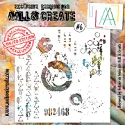 AALL & Create Stencil 6"X6" - Cicles/Altered Geometrics #6 - Autour de Mwa