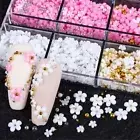 Gold Silver Nails Charms Nail Art Decoration Nail Rhinestones Acrylic Flower