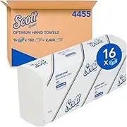 SCOTT Optimum Hand Towels (4455), Folded Paper Towels, 16 Packs / Case, 150 Hand Towels / Pack (2,400 Towels)