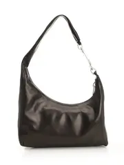 leather zip shoulder bag One size black