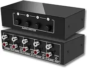 Snblzhef 3.5mm Aux + L/R Bi-Directional Stereo Audio Switch 4 in 1 Out A/B Analog Audio Switcher Selector