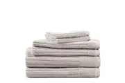 6pc Canningvale Caressa Cotton Soft Bath/Hand/Face Washers Towel Set Dove