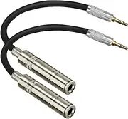 tunghey 2Pack 1/4 to 3.5mm Headphone Adapter, TRS 6.35mm Female to 3.5mm Male 1/8 to 1/4 Stereo Audio Adapter for Amplifiers, Guitar,Home Theater Devices to Phone, Laptop, Headphones 0.3M (Straight)