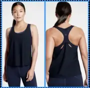 NWT $69 Athleta XS Navy 2 In 1 Ultimate Support Supersonic Top W Built In Bra
