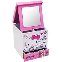 在飛比找松果購物優惠-【正版授權】 Hello Kitty 木製 美妝化妝鏡盒 收