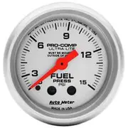 Autometer Ultra Lite Fuel Pressure Gauge Mechanical With Isolator - 0 - 15 PSI, 2 1/16 Inch, AU4313