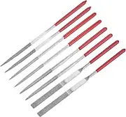 uxcell 8pcs Mini Diamond Needle File Set 120 Grits Small Metal Files Round Flat Triangular Square File Hand Tools for Glass Wood Stone