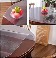 2mm Thick Frosted PVC Table Cover Protector 120cm 140cm, Plastic Round Tablecloth, Non Slip Clear Desk Pad/Table Cloth for Garden Furniture Waterproof - Customizable (Size : Diameter 60cm)