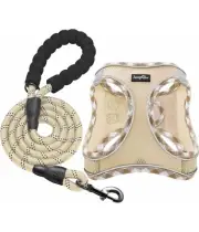 Dog Harness With Leash Set, No Pull Adjustable Reflective Step In Puppy Harness