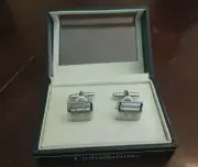 Croft & Barrow Cufflinks Brushed Silvertone in Original Box For Men
