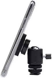 Livestream Gear - Universal Magnetic Phone Mount, Ball Head with Lock and Hot Shoe Adapter for use with DLSR Camera or Tripod. Easily Attach a Phone via Rubber Coated Magnet and Metallic Plates.