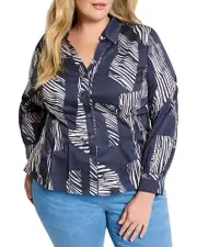 Nic+Zoe Plus Zebra Stripe Shirt