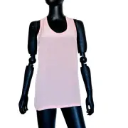 NWT Reiss Tank Top Lacer Back Sleeveless Pink Coral Size L Silk Combo Material