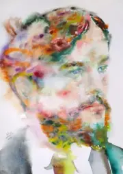 CLAUDE DEBUSSY watercolor portrait - POSTER -various sizes! print painting music