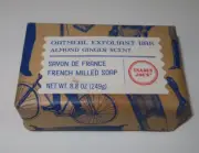 1 Bar Trader Joe's Oatmeal Exfoliant Bar Soap Almond Ginger Scent French Milled
