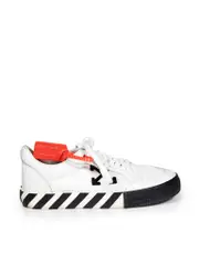 White Leather Zip Tie Vulcanized Trainers